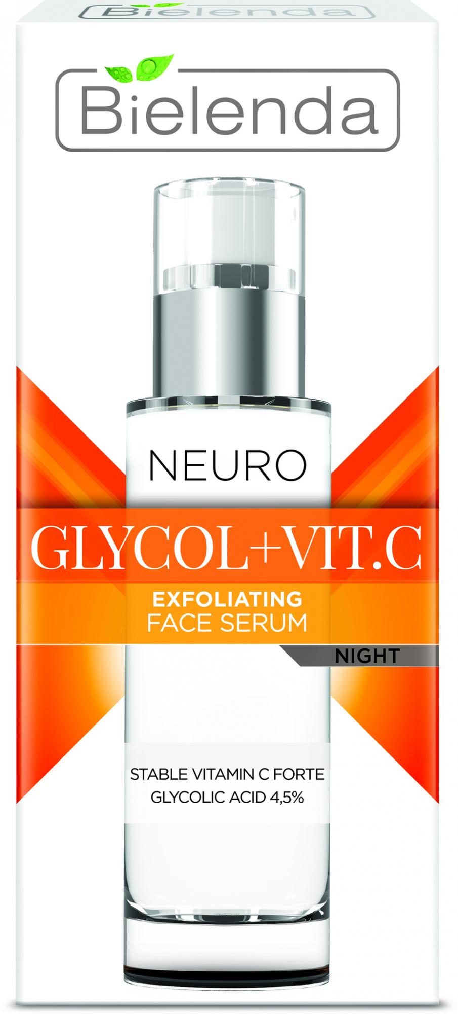 Отшелушивающая омолаживающая сыворотка для лица Bielenda Neuro Glicol+Vit.C, 30 мл