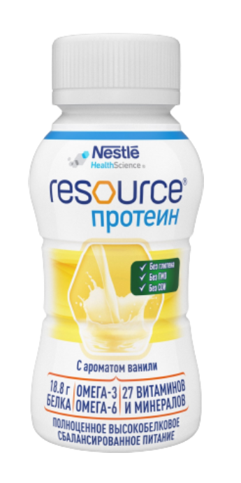 Лечебная смесь Nestle Resource Protein с высоким содержанием белка для взрослых с ароматом ванили, 200 мл