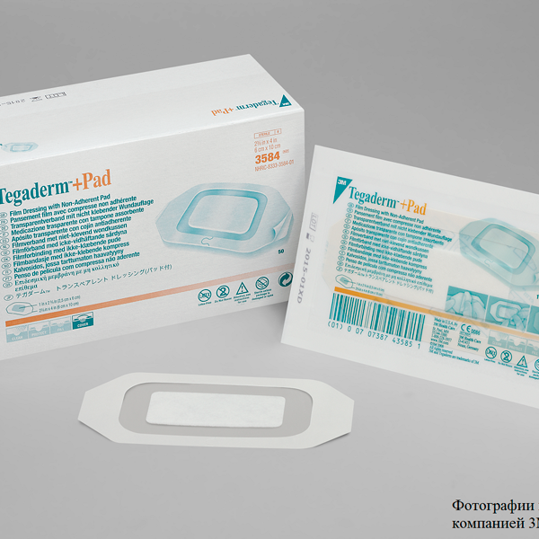 Пластырь прозрачный пленочный с абсорбирующей прокладкой Tegaderm+ Pad, 6 см х 10 см, 50 шт