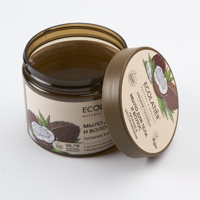 Мыло для тела и волос Ecolatier Organic Coconut "Питание & Восстановление", 350 мл