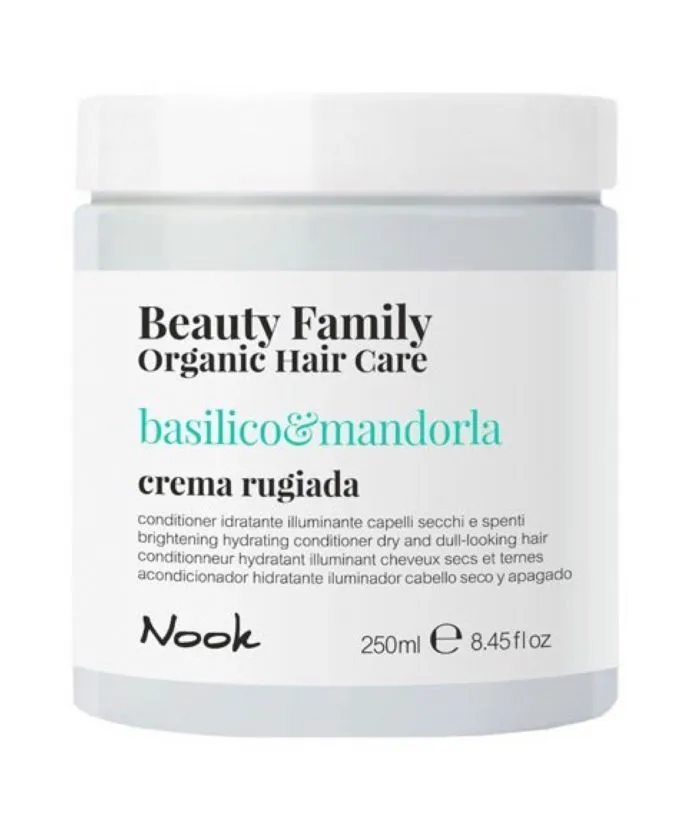 Увлажняющий и придающий сияние кондиционер для волос Nook Beauty Family Organic Hair Care "Basilico & Mandorla", 250 мл
