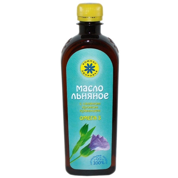 Льняное масло "Компас Здоровья" с селеном, хромом, кремнием, 500 мл