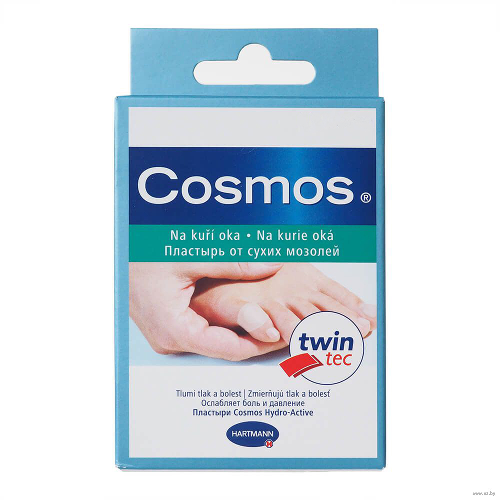 Пластырь Cosmos Hydro-Active Twin Tec, от сухих мозолей, 1,7 см х 4 см, 6 шт