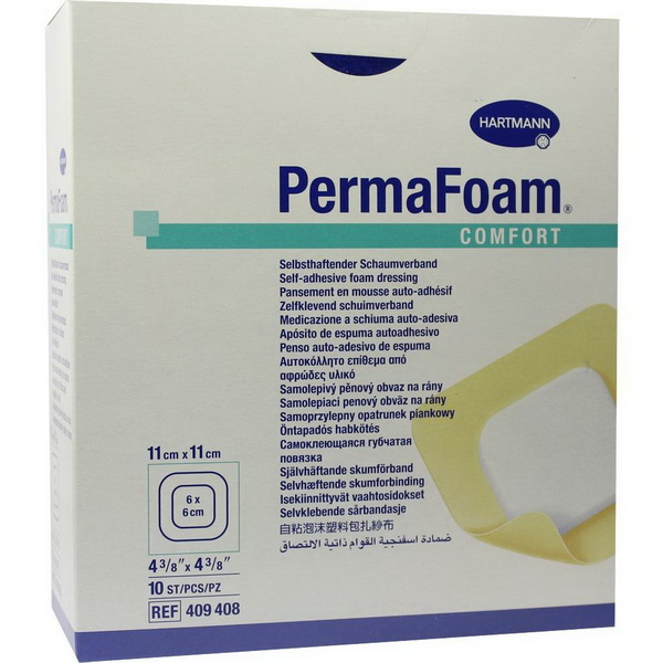 Повязка губчатая стерильная Permafoam Comfort, 11 см х 11 см