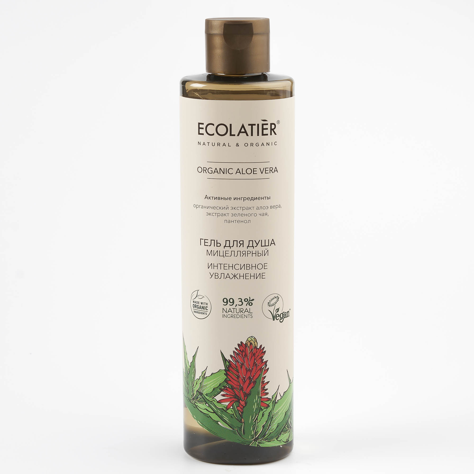 Мицеллярный гель для душа Ecolatier Organic Aloe Vera "Интенсивное увлажнение", 350 мл