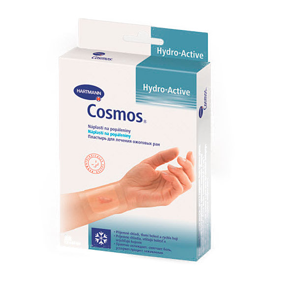 Пластырь при ожогах стерильный Cosmos Hydro-Active, 7,5 см х 10 см, 3 шт